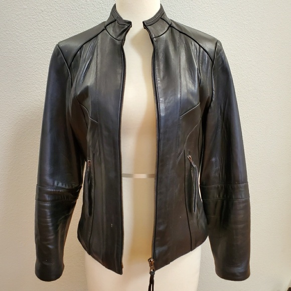 BASIX by Jacob Stevens Smooth Leather Jacket MED - Picture 2 of 5